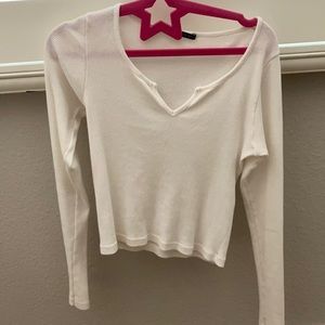 white long sleeve top